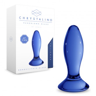 CHRYSTALINO FOLLOWER GLASS DILDO BLUE