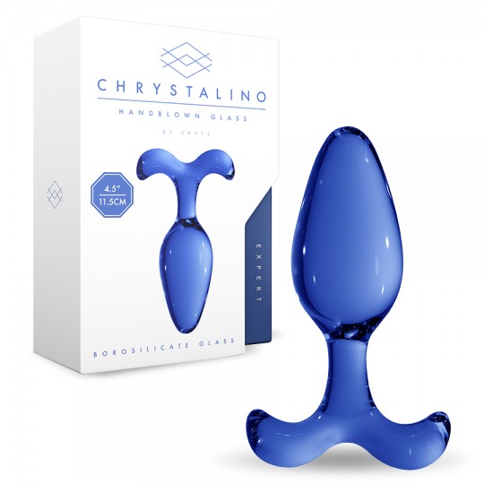 DILDO DI VETRO EXPERT CHRYSTALINO BLU