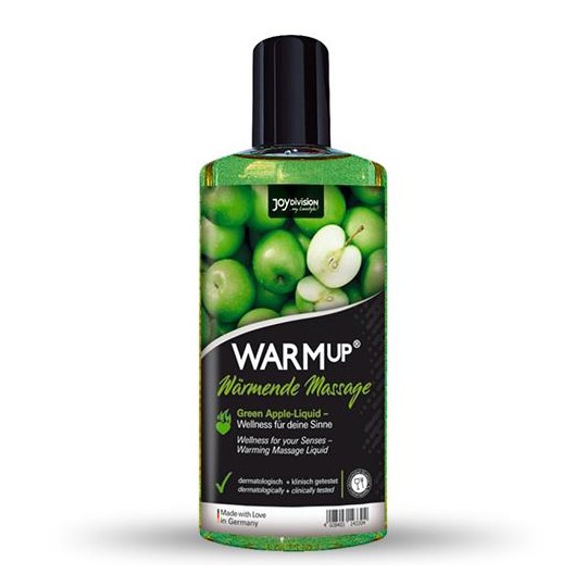 ÓLEO DE MASSAGEM COMESTÍVEL WARMUP MACÃ VERDE 150ML