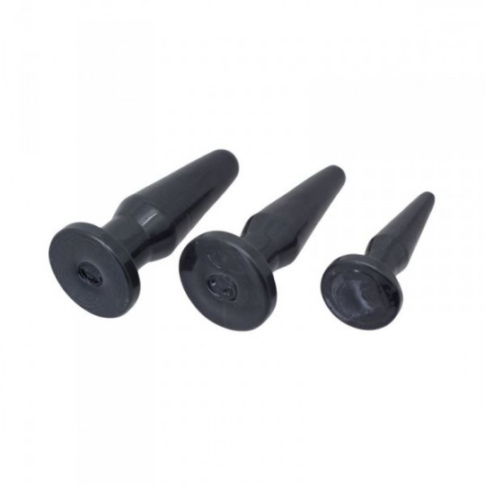 SET DI 3 ANAL PLUGS SENZA TEMPO ANAL PLUGS NERO