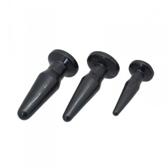 SET DI 3 ANAL PLUGS SENZA TEMPO ANAL PLUGS NERO