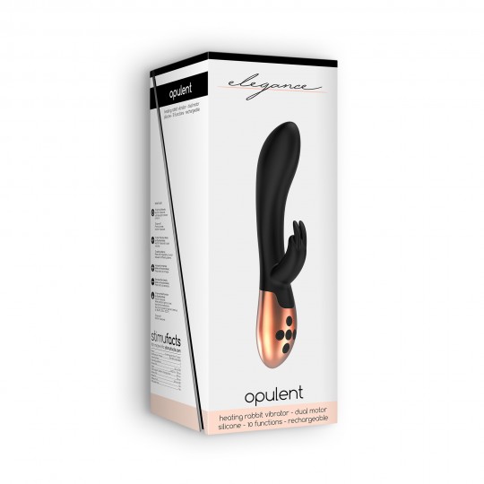 VIBRATORE CON RISCALDAMENTO RICARICABILE OPULENTA ELEGANZA NERO