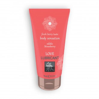 LUBRIFICANTE BEIJÁVEL LOVE LUBRICANT COM SABOR A MORANGO SHIATSU 75ML