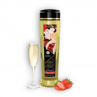 SHUNGA MASSAGE OIL ROMANCE SPARKLING STRAWBERRY WINE 240ML