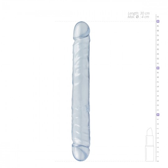 DILDO DUPLO JR. DOUBLE DONG 12&#039;&#039; TRANSPARENTE