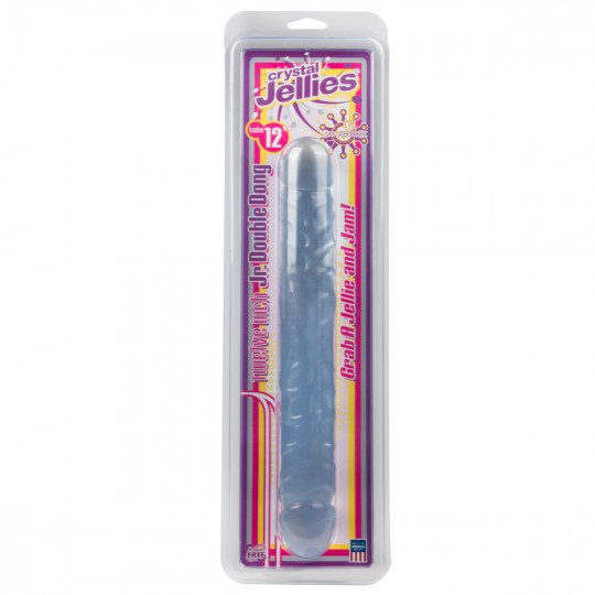 DILDO DUPLO JR. DOUBLE DONG 12&#039;&#039; TRANSPARENTE