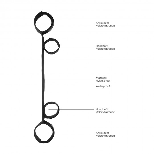BARRA DIVARICATORE CON MANETTE Ahi! SPREADER BAR CON POLSINI NERI