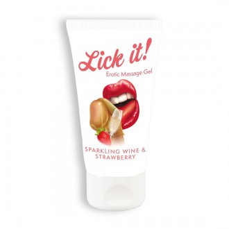 LUBRICANTE BESABLE LICK-IT FRESA Y CAVA 50ML