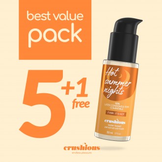 PACK OF 5 CRUSHIOUS WARMING EFFECT LUBRICANTS 50 ML + 1 FREE