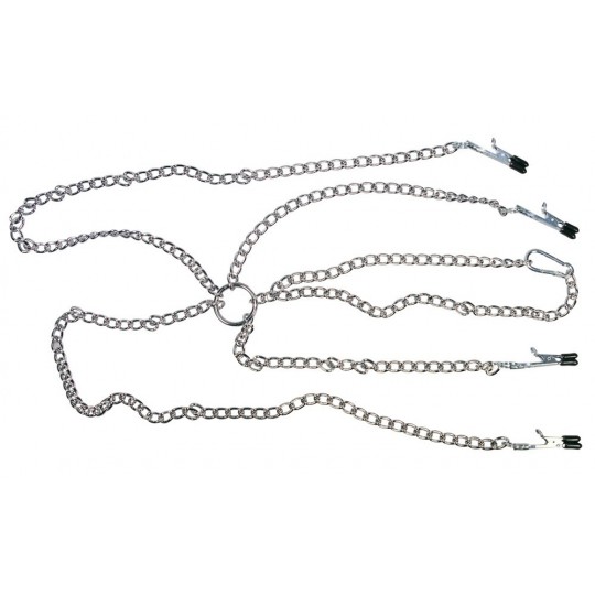 SEXTREME CHAIN WITH NIPPLE AND CLITORIS CLAMPS 