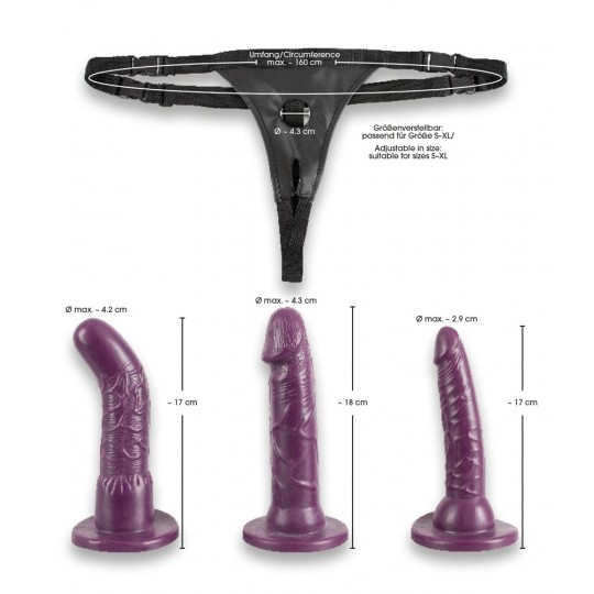 STRAP-ON WITH 3 DILDOS BAD KITTY