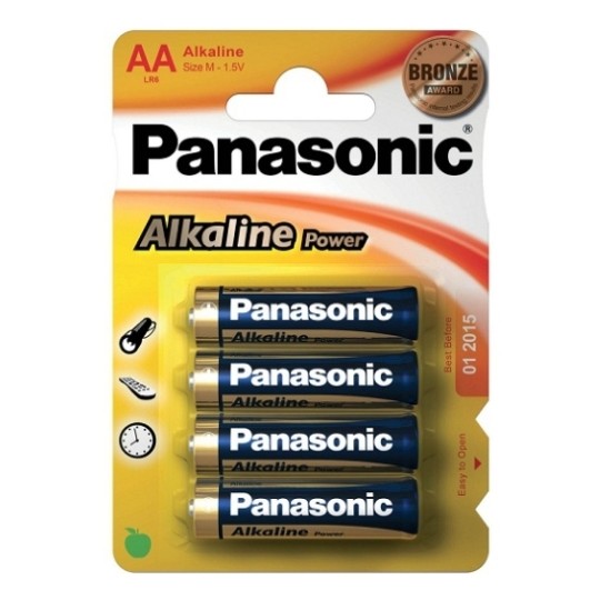 4 PILHAS AA ALCALINAS PANASONIC