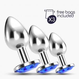 CRUSHIOUS BIJOU ANAL TRAIN TRIO BLUE С БЕСПЛАТНЫМИ ИНДИВИДУАЛЬНЫМИ ПАКЕТИКАМИ