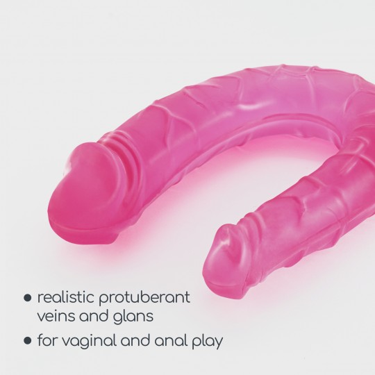 DEEP DIVER DOPPIO DILDO CON ANALE LUBRIFICANTE 50 ML CRUSHIOUS ROSA