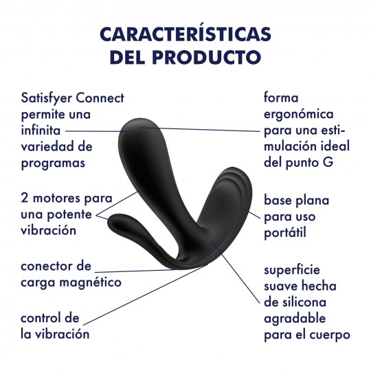 G-SPOT STIMOLATORE E ANALE TOP SECRET + CON NERO SATISFYER APP