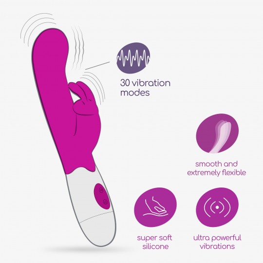 VIBRATORE CON STIMOLATORE CLITORIDEO JIGGLIE E LUBRIFICANTE A BASE D'ACQUA INCLUSO CRUSHIOUS
