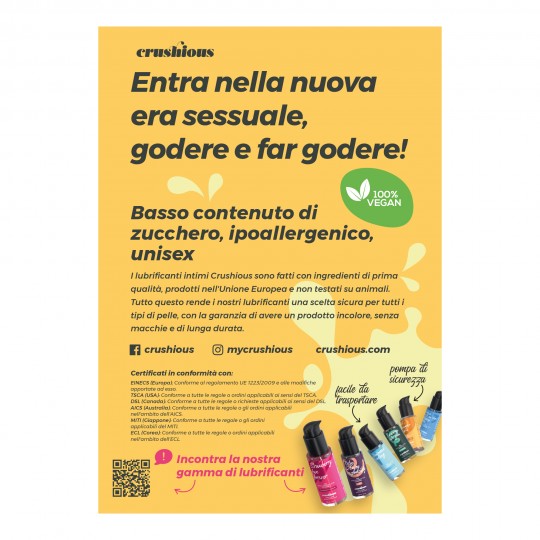 EXPOSITOR ACRÍLICO COM FLYER CRUSHIOUS LUBRIFICANTES A5 IT