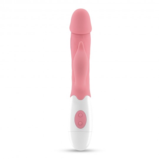 VIBRATORE CON STIMOLATORE CLITORIDEO MOCHI ROSA E LUBRIFICANTE A BASE D'ACQUA INCLUSO CRUSHIOUS