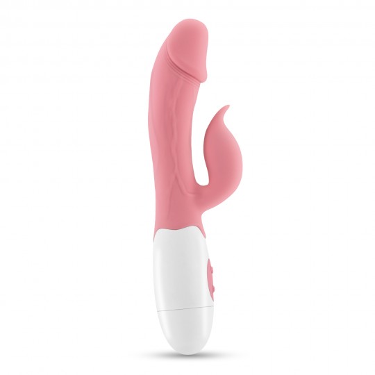 VIBRATORE CON STIMOLATORE CLITORIDEO MOCHI ROSA E LUBRIFICANTE A BASE D'ACQUA INCLUSO CRUSHIOUS
