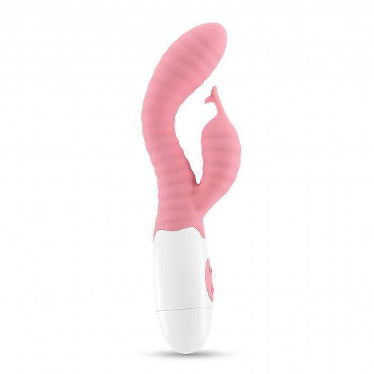 VIBRATORE CON STIMOLATORE CLITORIDE ROSA GUMMIE E LUBRIFICANTE A BASE D'ACQUA INCLUSO CRUSHIOUS