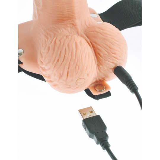 6&quot; HOLLOW RECHARGEABLE STRAP-ON WITH REMOTE FETISH FANTASY SERIES