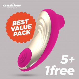 PACK 5 + 1 GRATUIT STIMULATEUR CLITORIEN SUPERNOVA CRUSHIOUS ROSE
