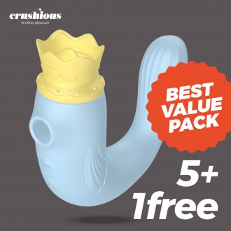 PACK 5 + 1 FREE CRUSHIOUS HIRI TRIPLE STIMULATOR BLUE