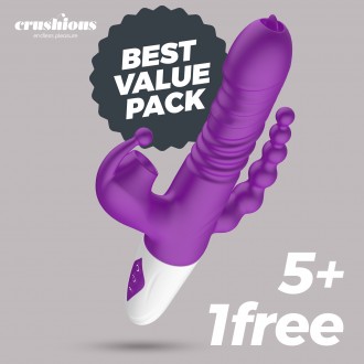 CONFEZIONE 5 + 1 GRATUITO VIBRATORE TUTTO IN UNO WRANGLER CRUSHIOUS