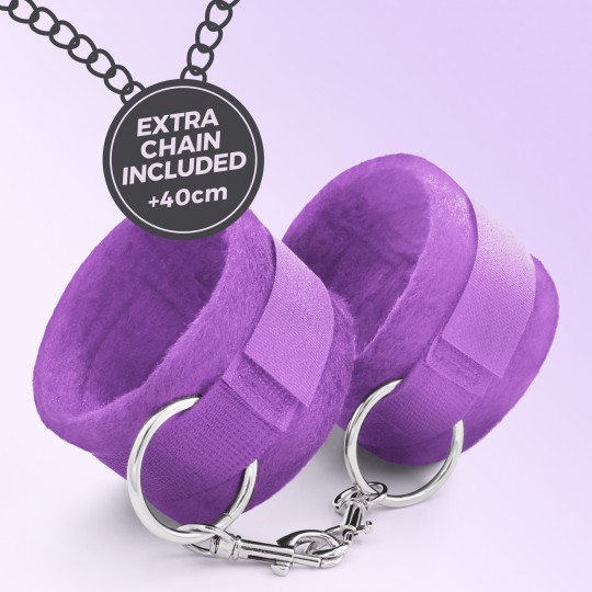 НАРУЧНИКИ НА ЛИПУЧКЕ TOUGH LOVE С ДОПОЛНИТЕЛЬНОЙ ЦЕПОЧКОЙ 40 СМ CRUSHIOUS PURPLE