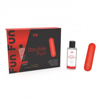 PROIETTILE VIBRANTE E GEL LUBRIFICANTE ALLA FRAGOLA DOUBLE FUN INTT