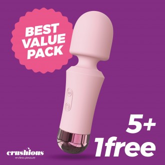 5 + 1 GRÁTIS WANDA MINI VARINHA RECARREGÁVEL ROSA CRUSHIOUS