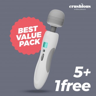 5 + 1 FREE CRUSHIOUS HARLEQUIN BODY WAND MASSAGER