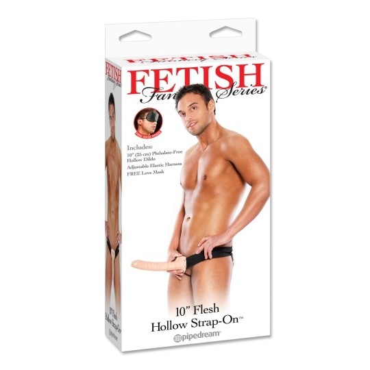 STRAP-ON OCO 10” FLESH HOLLOW  FETISH FANTASY SERIES
