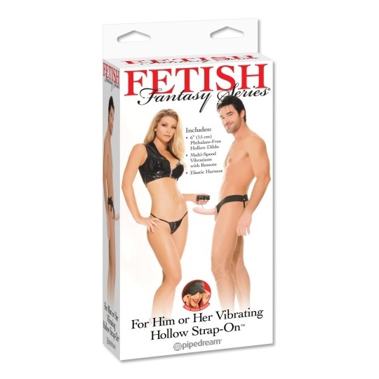 CAVO STRAP - ON CON VIBRAZIONE VIBRANTE HOLLOW STRAP-ON FETISH FANTASY SERIE BIANCO