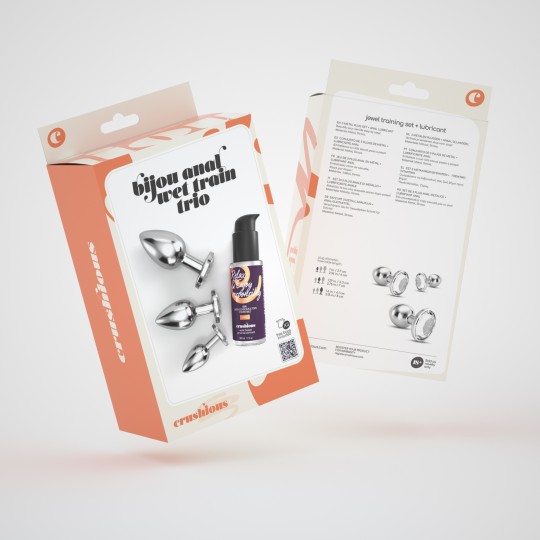 CRUSHIOUS ANAL WET TRAIN LUBRICANT + BIJOU TRIO CLEAR WITH FREE INDIVIDUAL BAGS