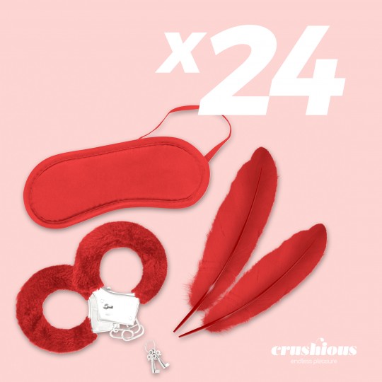 PACK OF 24 LOVER&#039;S DREAM BONDAGE KIT CRUSHIOUS RED