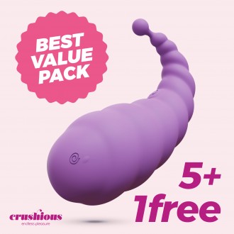 5 + 1 FREE CRUSHIOUS COCOON RECHARGEABLE VIBRATING EGG WITH WIRELESS REMOTE CONTROL PURPLE