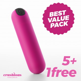 5 + 1 FREE CRUSHIOUS IMOAN RECHARGEABLE VIBRATING BULLET PINK
