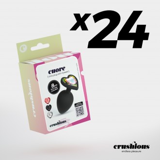 PACK DE 24 CUORE PLUG ANAL MÉDIO COM 4 JOIAS INTERCAMBIÁVEIS CRUSHIOUS