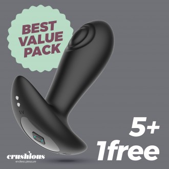 5 + 1 GRÁTIS OCTO PLUG ANAL COM PULSAÇÃO E COMANDO À DISTÂNCIA CRUSHIOUS