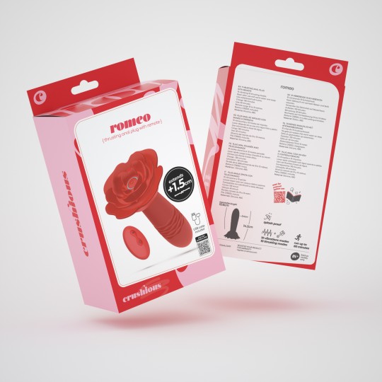 5 + 1 GRATUIT PLUG ANAL ROMEO AVEC MOUVEMENT DE POUSSÉE ET COMMANDE À DISTANCE CRUSHIOUS