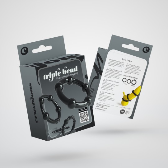 CONFEZIONE DA 48 SET DI ANELLI PER IL PENE NERI TRIPLE BEAD CRUSHIOUS