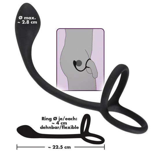 COCK &amp; BALL RING WITH BUTT PLUG