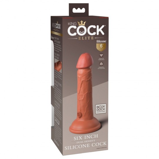 6\&quot; DUAL DENSITY SILICONE COCK