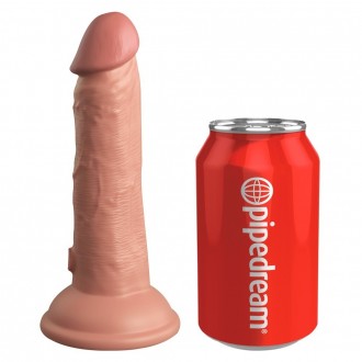 6" VIBRATING + DUAL DENSITY SILICONE COCK