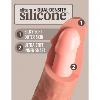7" VIBRATING + DUAL DENSITY SILICONE COCK WITH REMOTE
