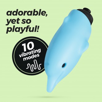 CRUSHIOUS DOLPHIN WITH 10 VIBRATION BULLET BLUE