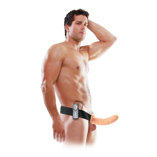 CAVO STRAP-ON CON VIBRAZIONE 8 &quot; VIBRAZIONE HOLLOW FETISH FANTASY SERIE BIANCO