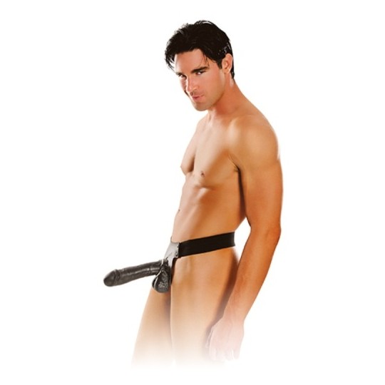 STRAP-ON HOLLOW 10 &quot; BIG DADDY HOLLOW FETISH FANTASY SERIE NERO
