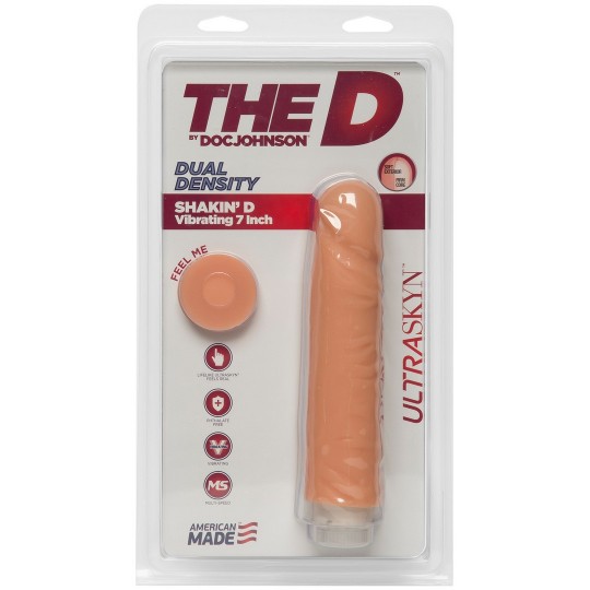 SHAKIN' D - VIBRATING REALISTIC ULTRASKYN DILDO - 7 / 18 CM